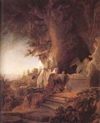 REMBRANDT Harmenszoon van Rijn Christ and St Mary Magdalene at the Tomb (mk25) oil